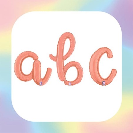 Palloncini a forma di Lettere Corsivo 14" Rose Gold