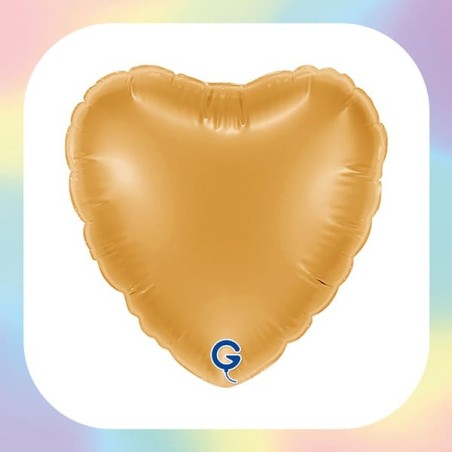 Palloncino in Foil 4" Cuore Glitter Olografico Rose Gold