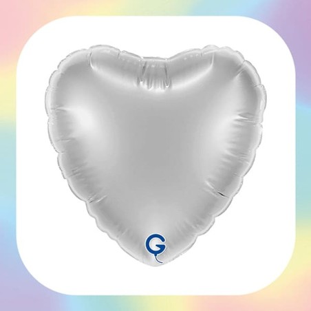 Palloncino in Foil 9" Cuore Bianco "Heart White"