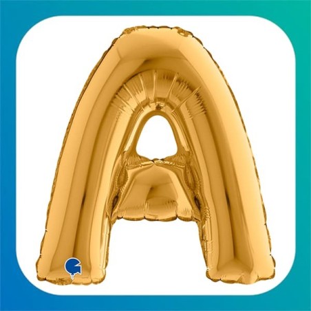 Palloncini in Foil a forma di Lettere Dorati da 14"