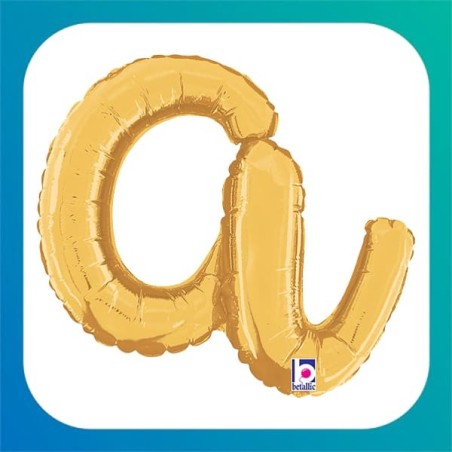 Palloncini in Foil a forma di Lettere in corsivo oro 14" (35cm)
