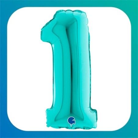Palloncini in Foil a forma di Numero tiffany 14" (35 cm)