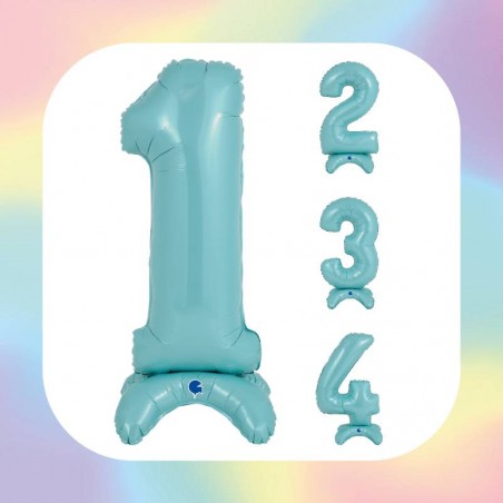 PalloncinI in Foil 25" Standups NumerI CelestI "Pastel Blue"