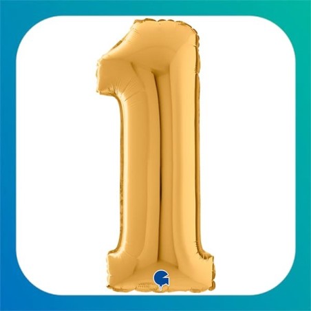 Palloncini Salva Elio in Foil a Forma di Numero oro da 26" (66 cm)
