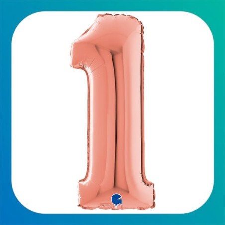 Palloncini Salva Elio in Foil a Forma di Numero rose gold da 26" (66 cm)