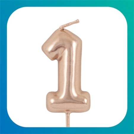 Candeline a forma di numero  da 4,5 cm rosa gold