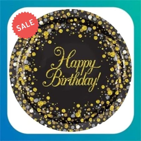 Decorazioni Happy Birthday Sparkling Fizz Nero