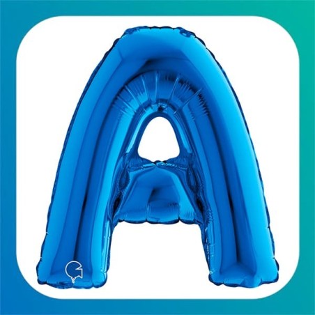 Palloncini in Foil a forma di Lettere Blu da 14"