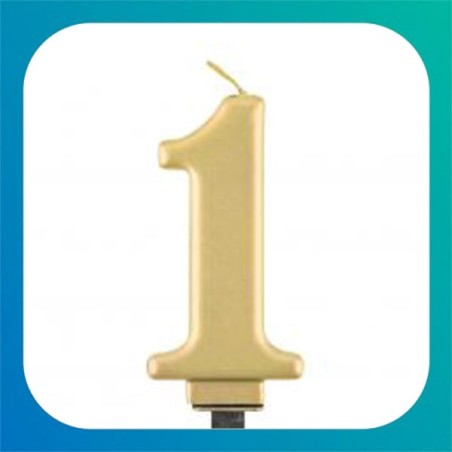 Candeline a forma di numero oro soft metallizzato da 8 cm