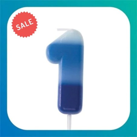 Candeline Numerali glitter vari colori h 15 cm (6, Blu