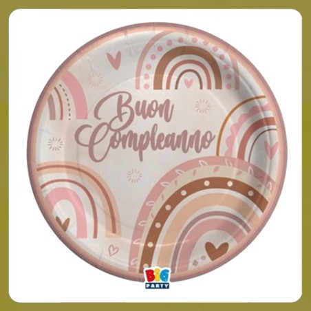 Coordinato Tavola Buon Compleanno Boho Rosa