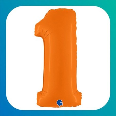 Palloncini in Foil a forma di Numero Arancione Matto da 40"