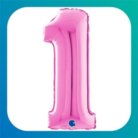 Palloncini Salva Elio in Foil a Forma di Numero fucsia da 26" (66 cm)