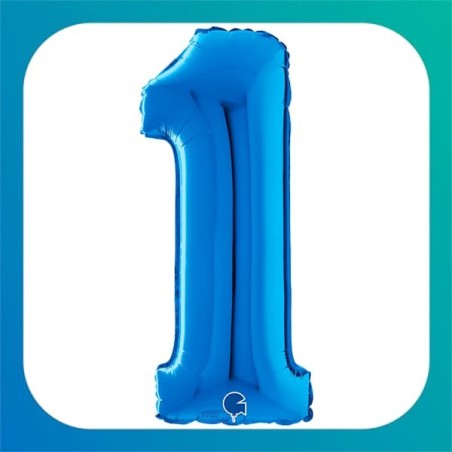 Palloncini Salva Elio in Foil a Forma di Numero blu da 26" (66 cm)