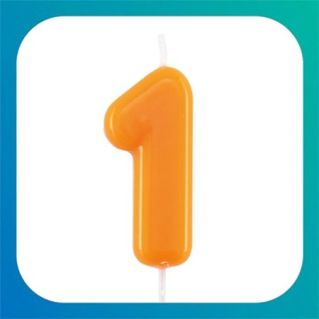Candeline a forma di numero glossy arancione da 10,5 cm
