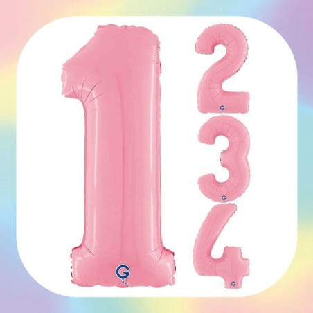 Palloncino in Foil 26" Numero 0 Rosa "Pink"