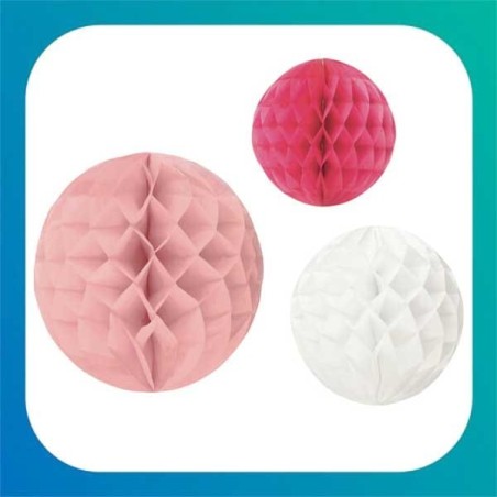 Decorazioni a Nido d'Ape Tulipani Colorati 3pz