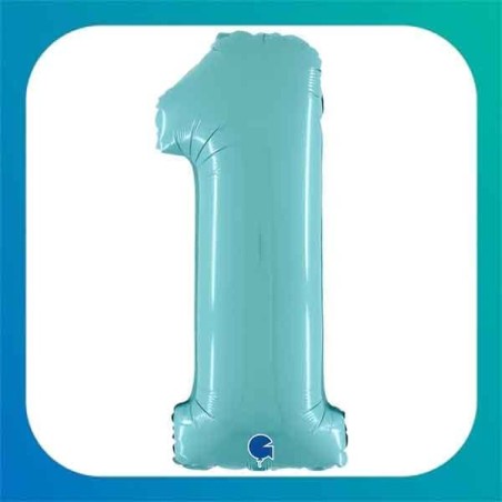 Palloncini Salva Elio in Foil a Forma di Numero celeste da 26" (66 cm)