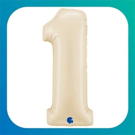 Palloncini Salva Elio in Foil a Forma di Numero crema da 26" (66 cm)