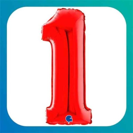Palloncini Salva Elio in Foil a Forma di Numero rosso da 26" (66 cm)