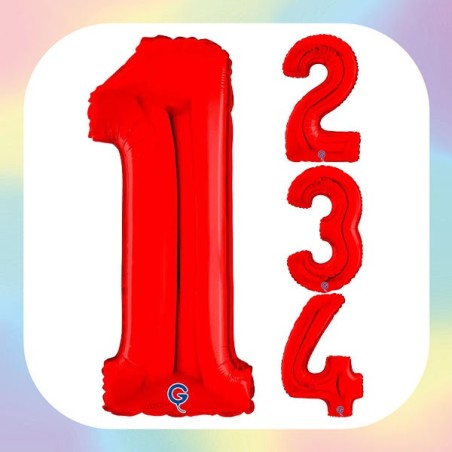 Palloncino in Foil 26" Numero 0 Rosso "Red" | Balloon Party