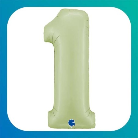 Palloncini Salva Elio in Foil a Forma di Numero verde oliva da 26" (66 cm)