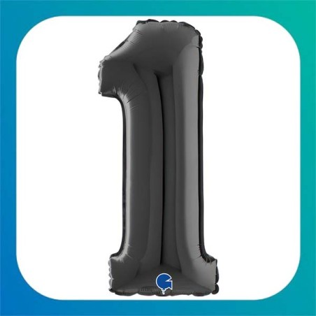 Palloncini Salva Elio in Foil a Forma di Numero nero da 26" (66 cm)