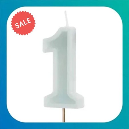 Candeline Numerali Celeste Nuvola 10,5 cm