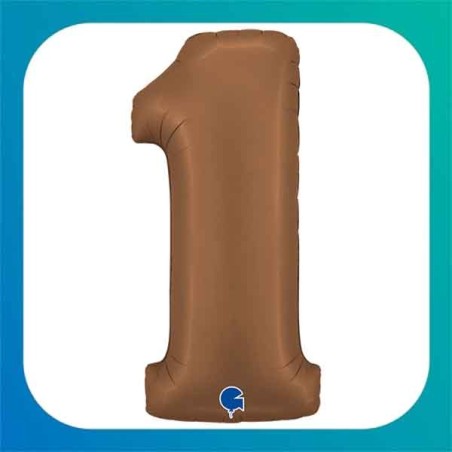 Palloncini in Foil a forma di Numero color Cioccolato 40"