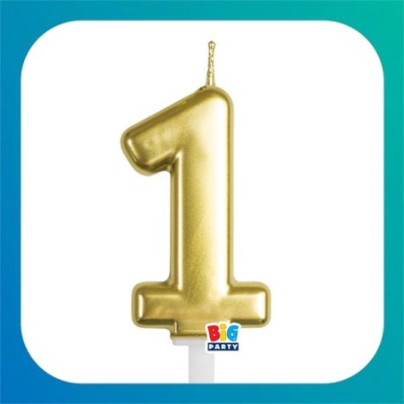 Candeline compleanno tiny plump oro metalizzato 7 cm
