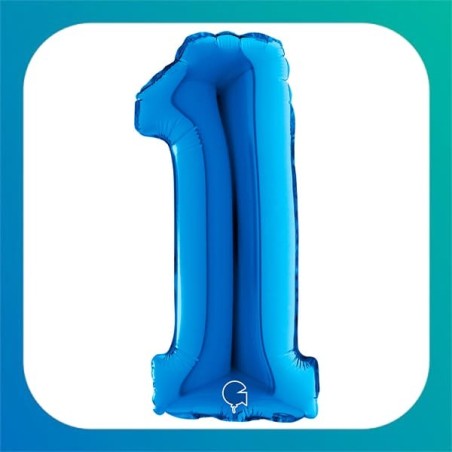 Palloncini in Foil a forma di Numero blu 14" (35 cm)