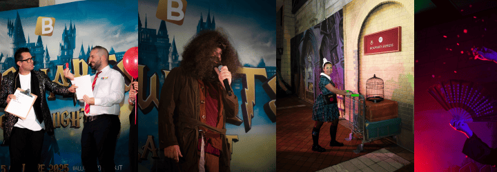partecipanti divertiti durante la cena del Gala Night a tema Harry Potter