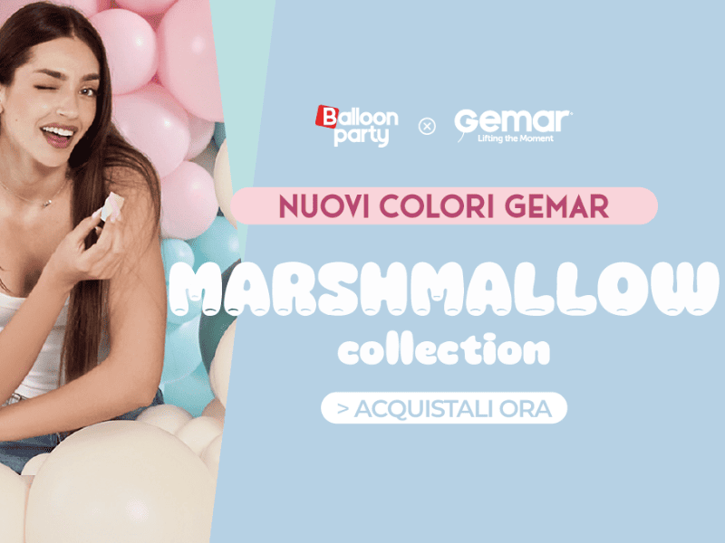 grafica del lancio dei nuovi palloncini in lattice marshmallow gemar
