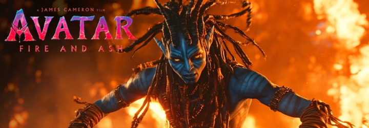 un avatar blu in mezzo alle fiamme